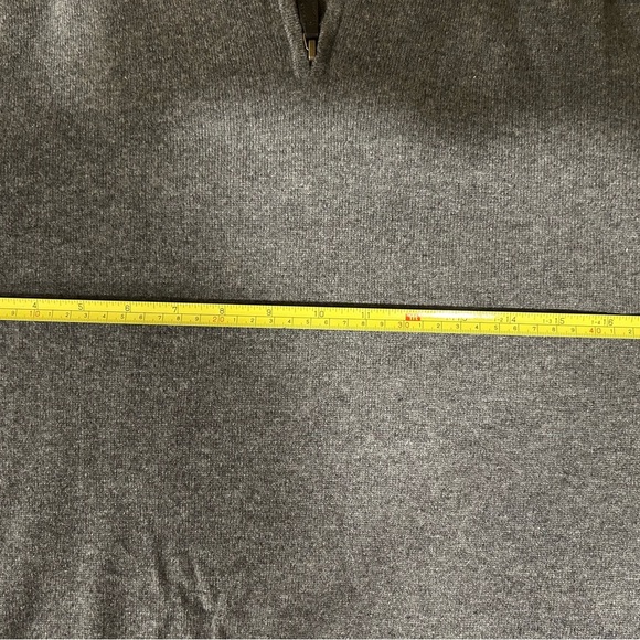 Mens Small Lands' End Charcoal Grey 100 % Cashmere 1/4 Zip Sweater - Picture 5 of 6